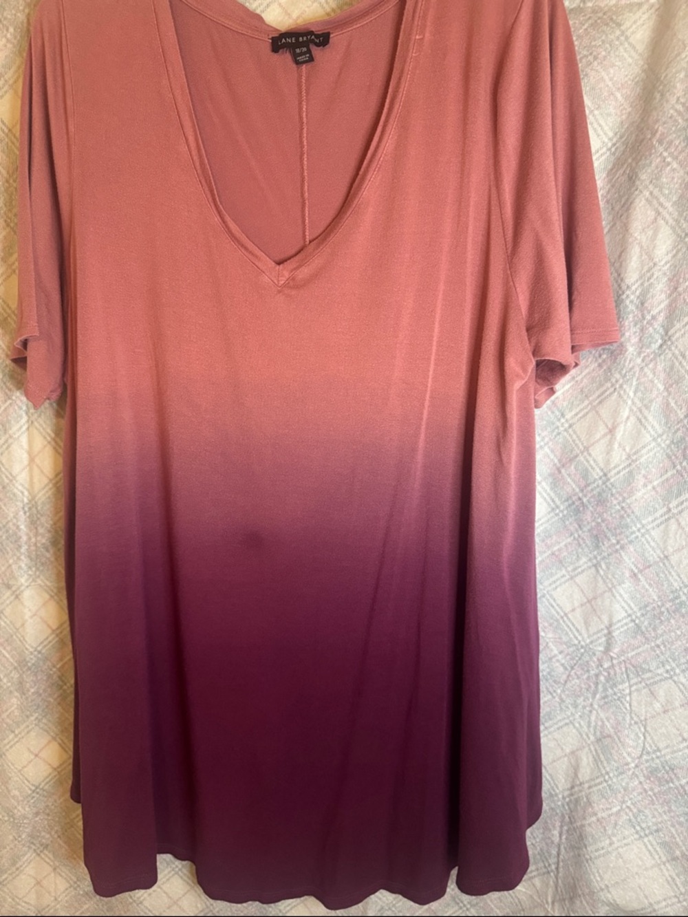 Lane Bryant Rose to Plum Ombre V-Neck Tunic